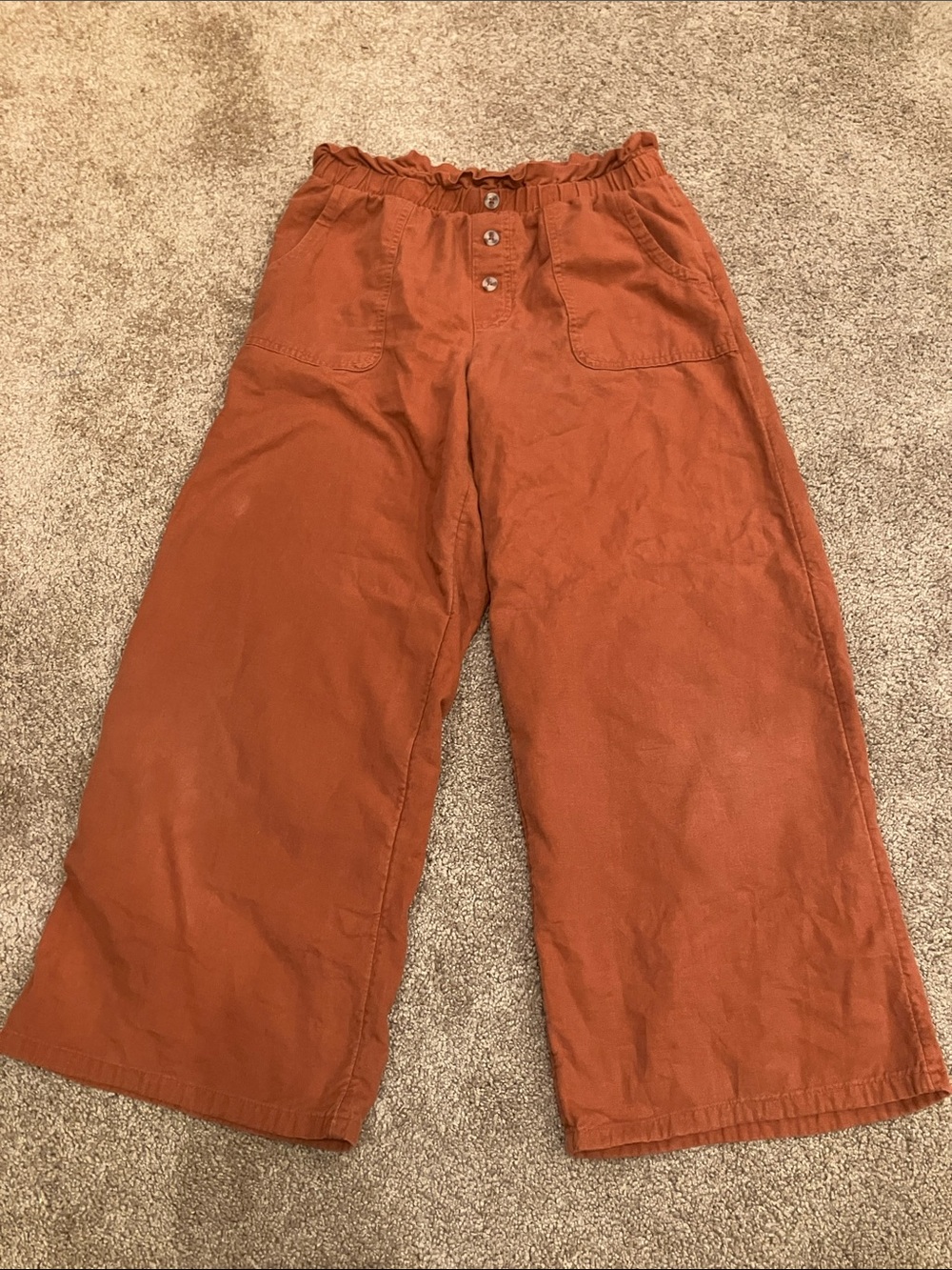 Kids Rust rayon blend Wide-Leg Pull-On Pants